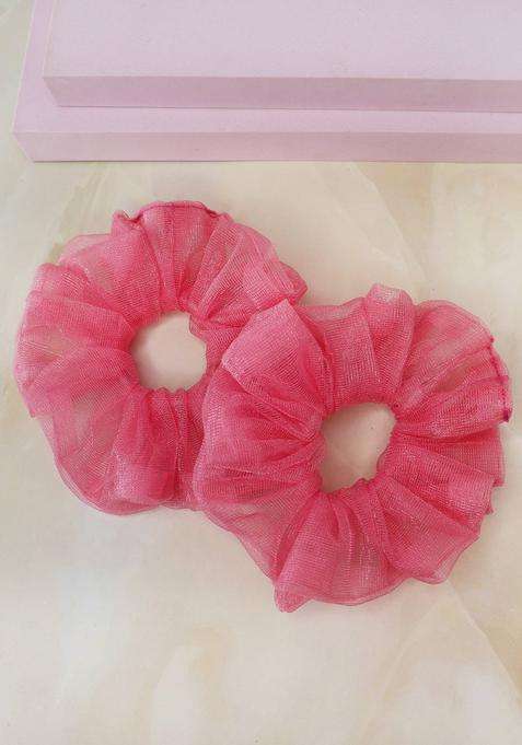 Pink Net Hair Accessories