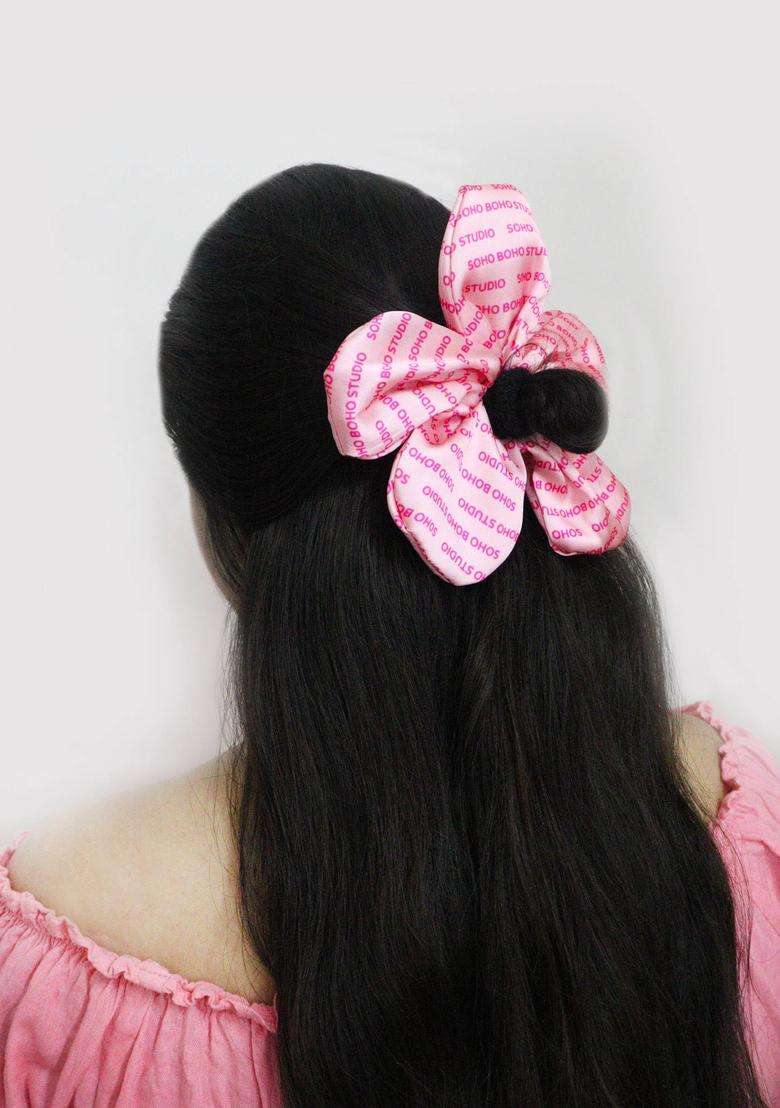 Pink Printed Hair Accessories - Indya