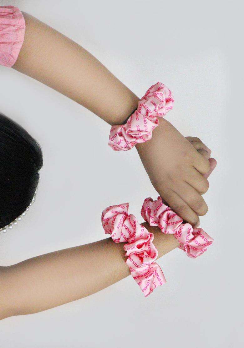 Pink Printed Hair Accessories - Indya