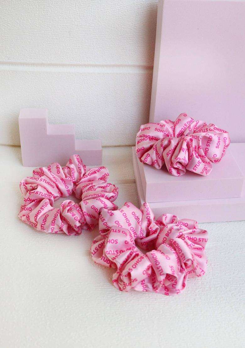 Pink Printed Hair Accessories - Indya