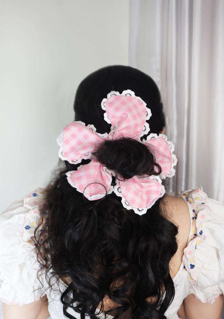 Pink Cotton Hair Accessories - Indya