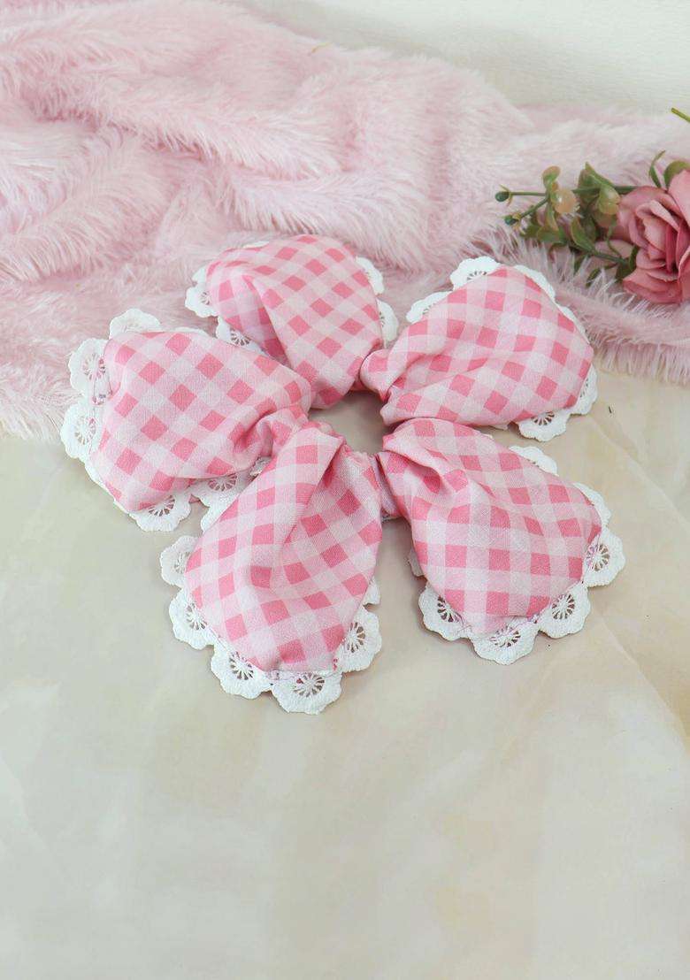 Pink Cotton Hair Accessories - Indya