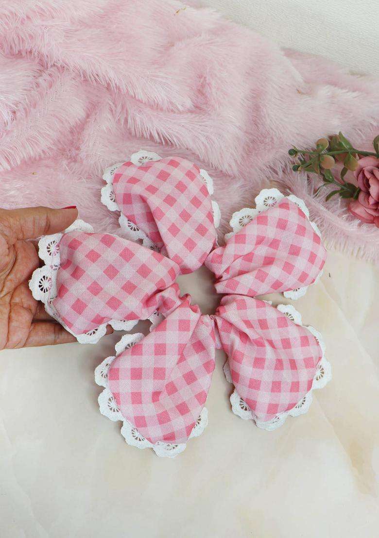 Pink Cotton Hair Accessories - Indya