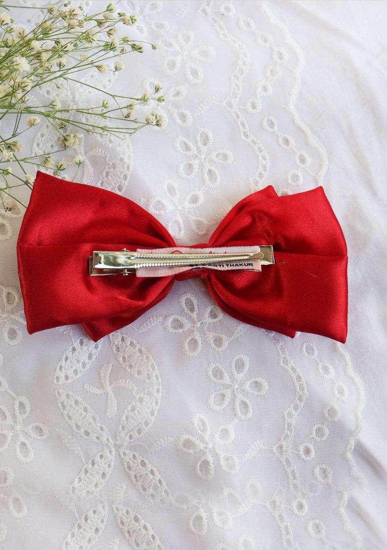 Red Embellished Hair Accessories - Indya