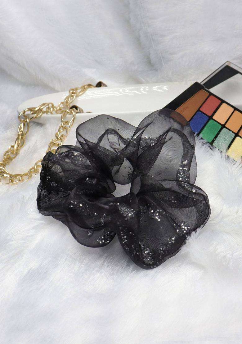 Black Silk Hair Accessories - Indya