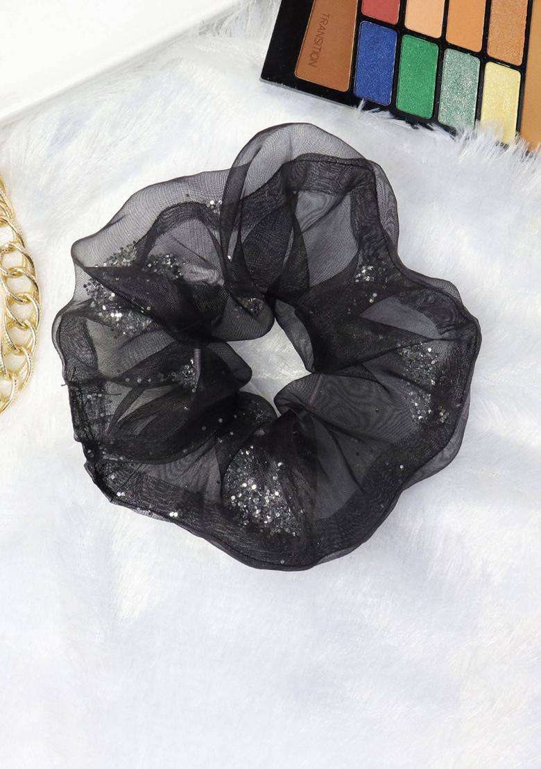 Black Silk Hair Accessories - Indya