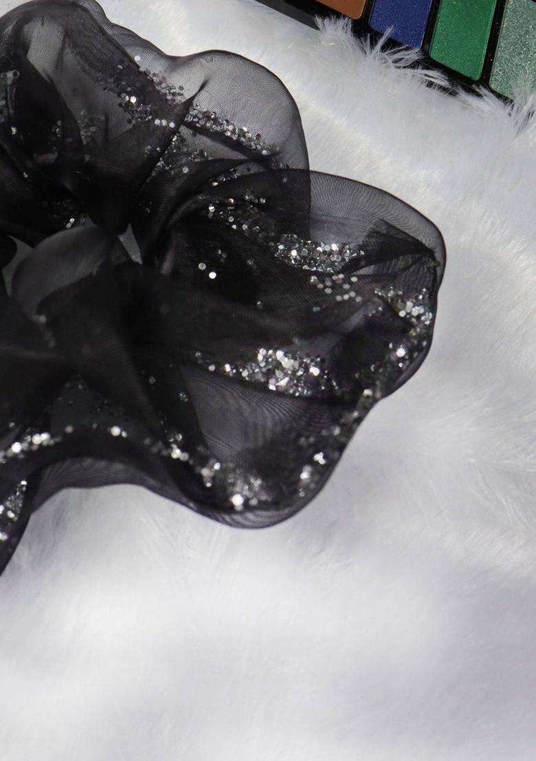 Black Silk Hair Accessories - Indya