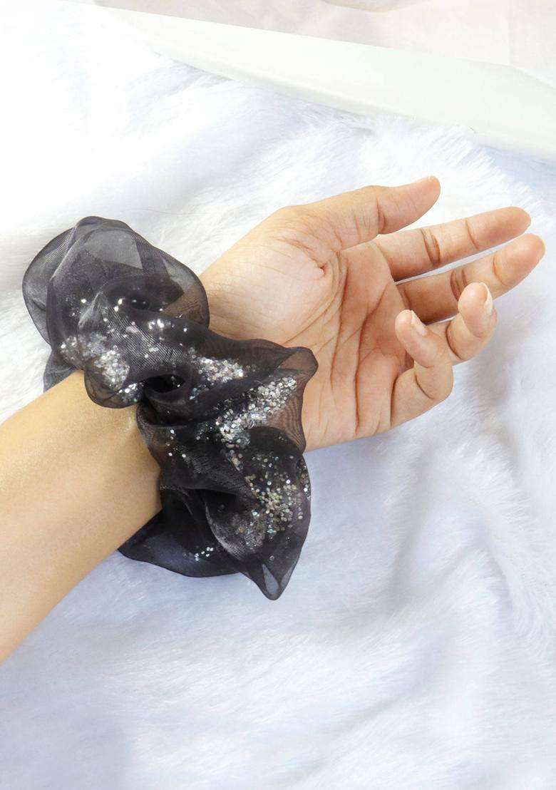 Black Silk Hair Accessories - Indya