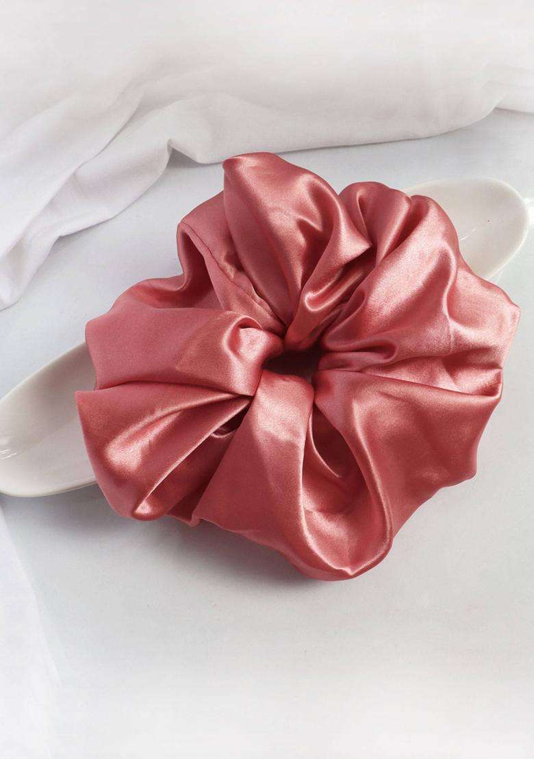 Pink Solid Satin Hair Accessories - Indya