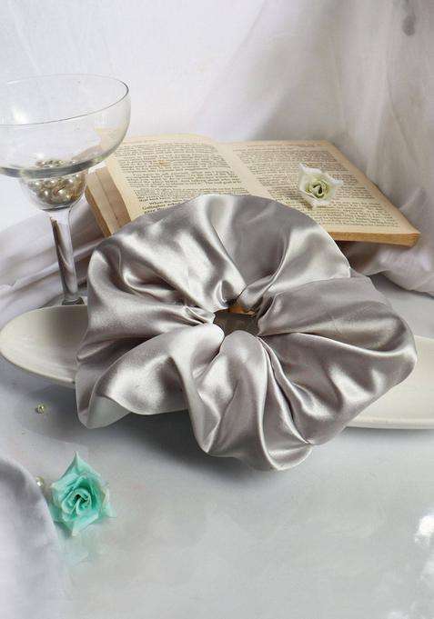 Silver Solid Satin Hair Accessories