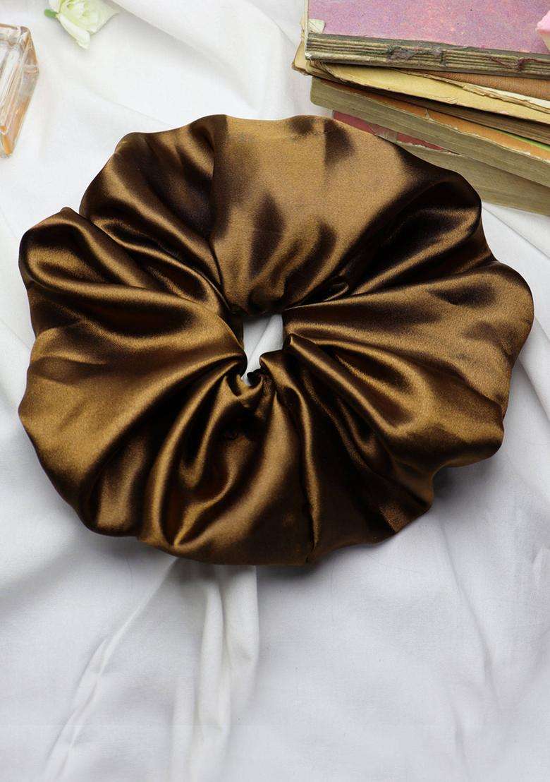 Brown Solid Satin Hair Accessories - Indya