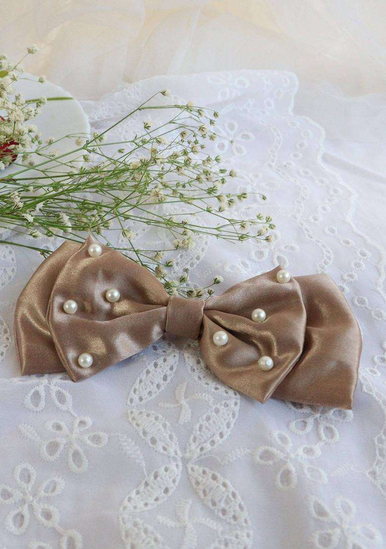 Taupe Embellished Hair Accessories - Indya