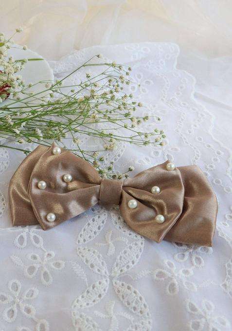 Taupe Embellished Hair Accessories