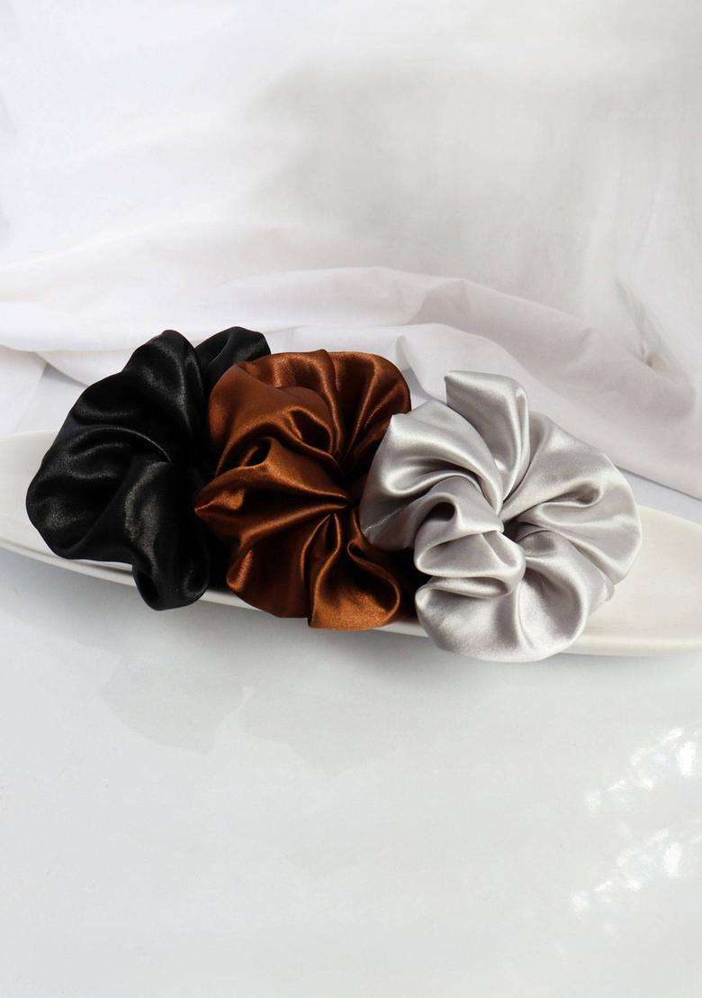 Multi Solid Satin Hair Accessories - Indya