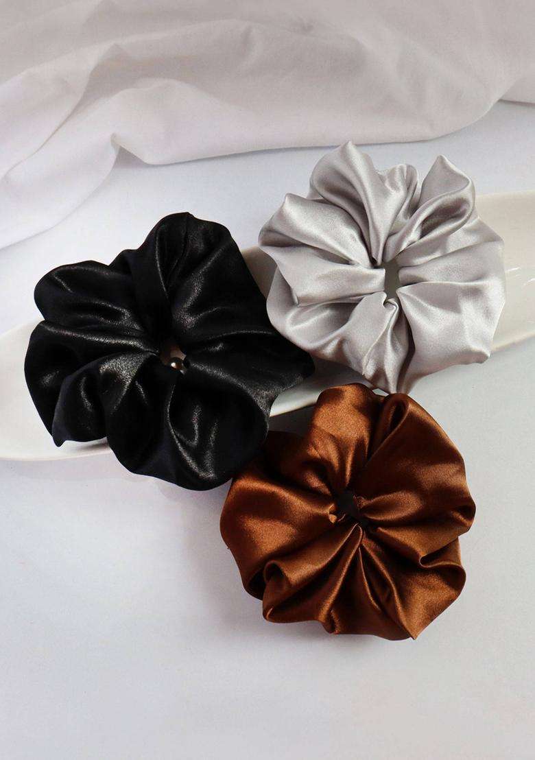 Multi Solid Satin Hair Accessories - Indya