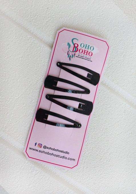 Black Solid Metal Hair Accessories