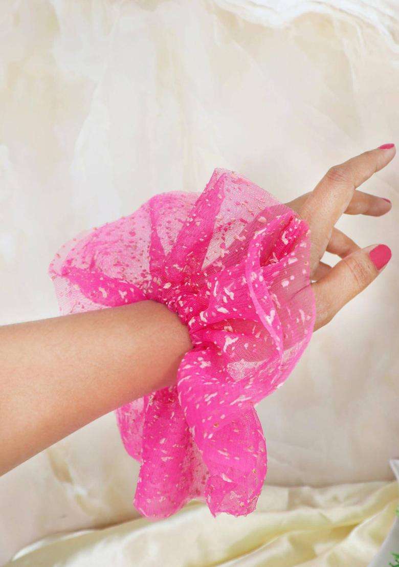 Pink Net Hair Accessories - Indya