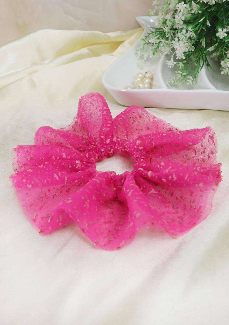 Pink Net Hair Accessories - Indya