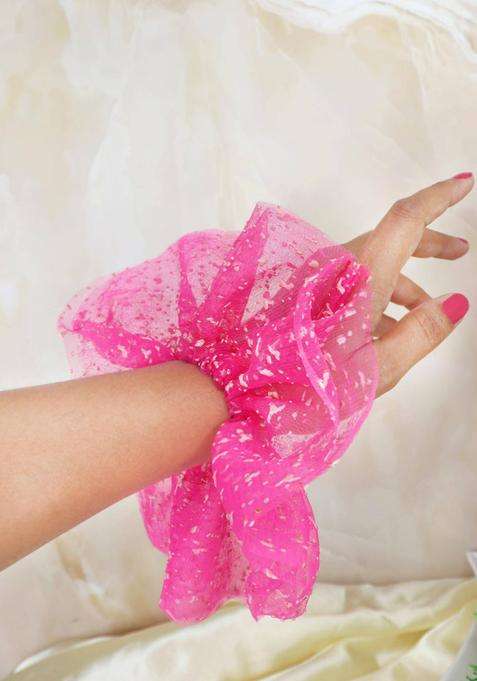 Pink Net Hair Accessories