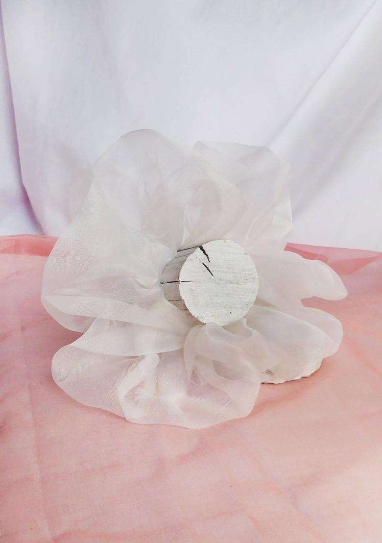 White Solid Nylon Hair Accessories - Indya