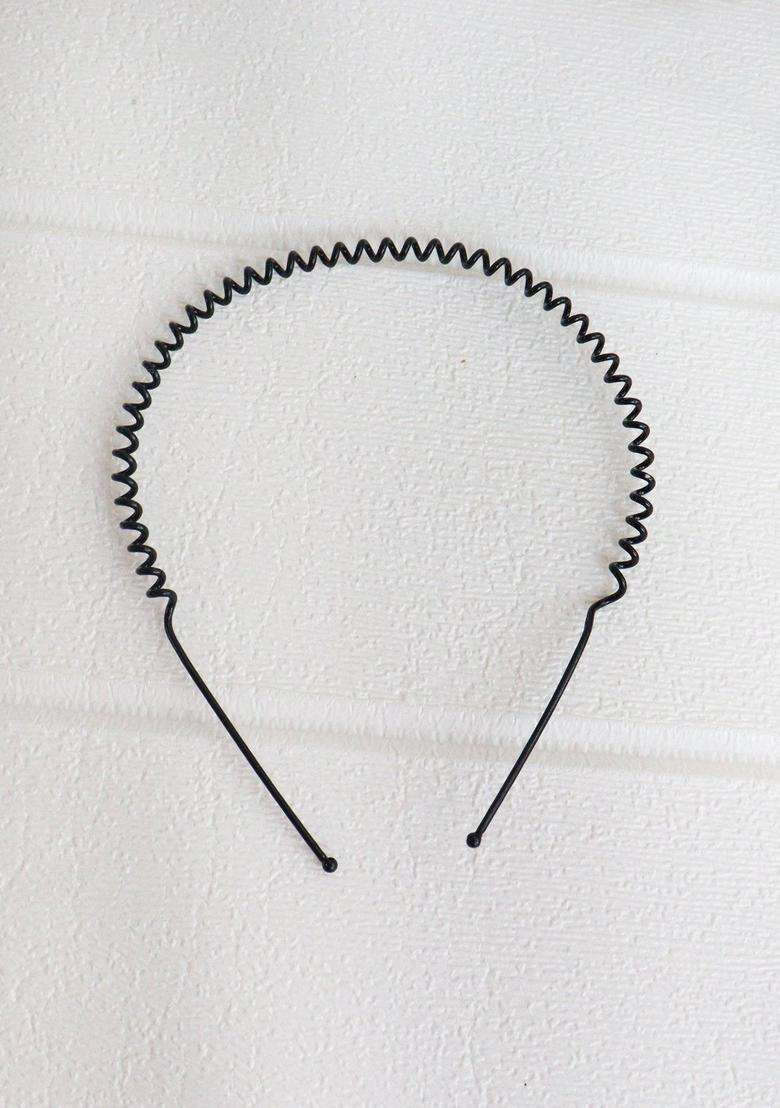 Black Solid Metal Hair Accessories - Indya