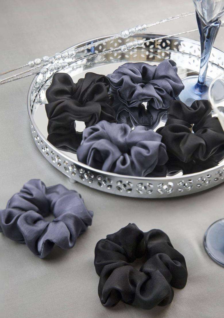 Multi Solid Silk Hair Accessories - Indya