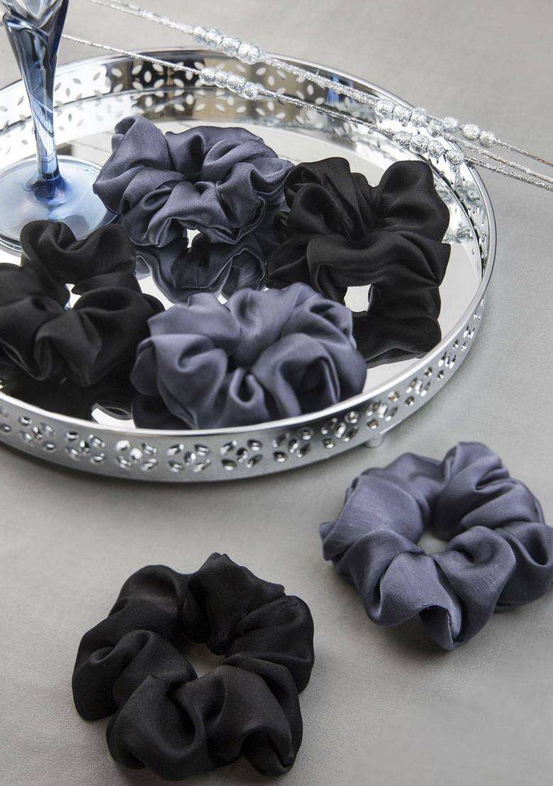 Multi Solid Silk Hair Accessories - Indya