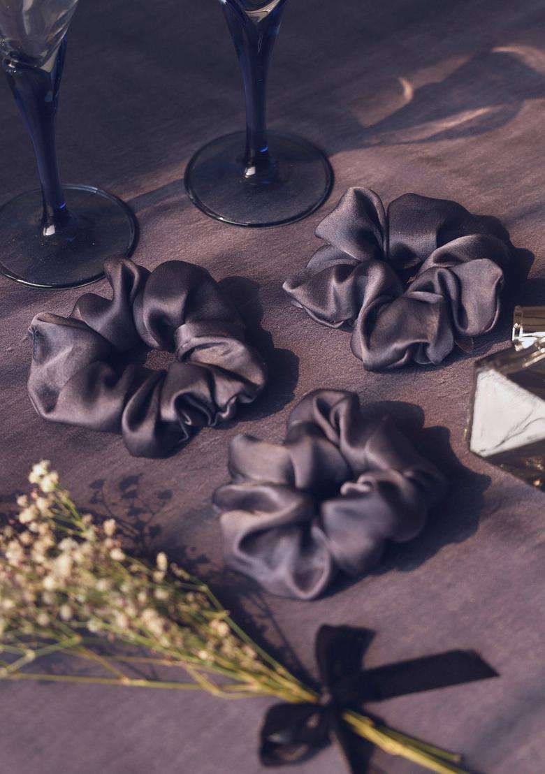 Multi Solid Silk Hair Accessories - Indya