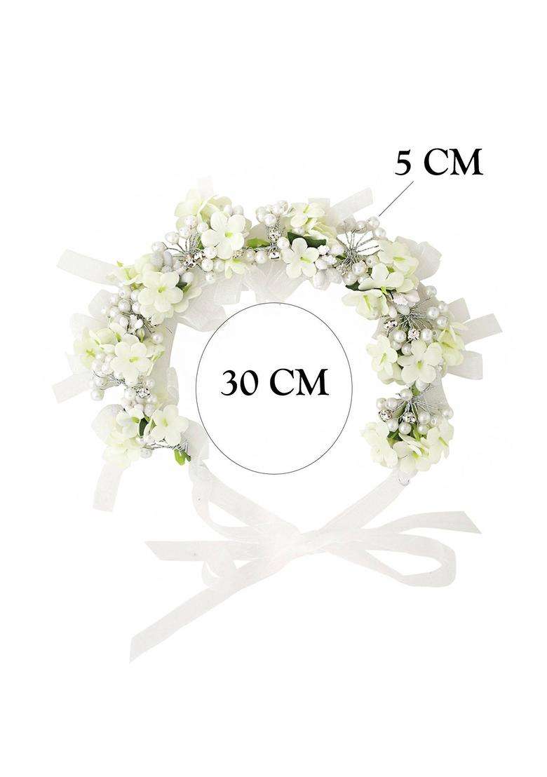 White Solid Hair Accessories - Indya
