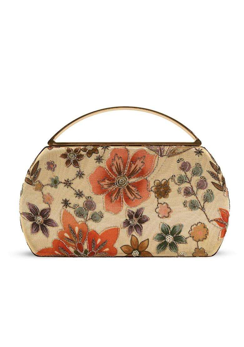Beige Embellished Clutches - Indya
