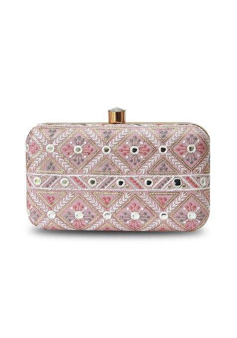 Pink Embroidered Clutches