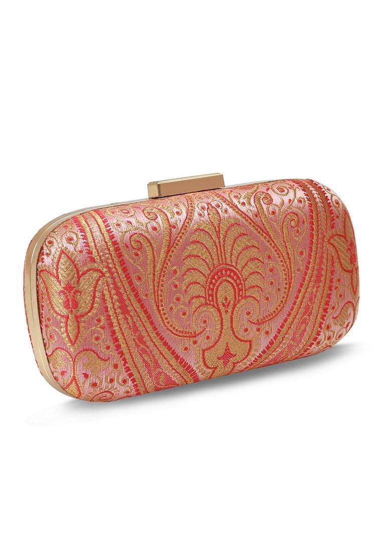 Pink Woven Clutches - Indya