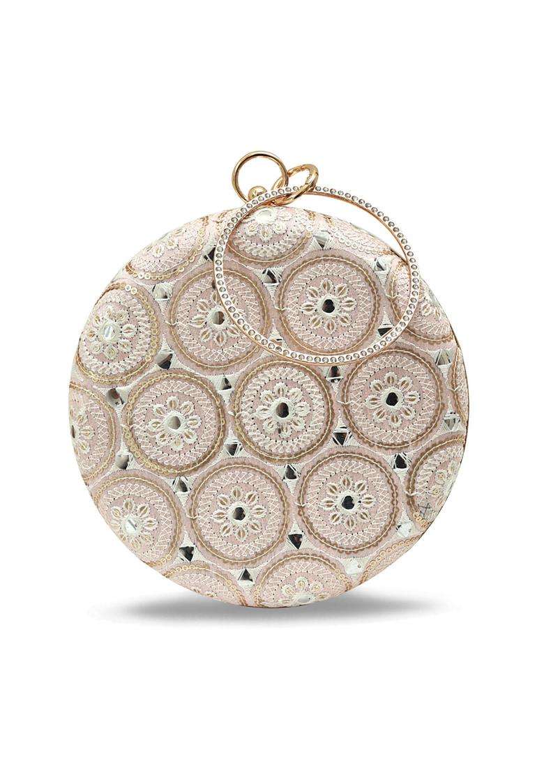 Pink Embroidered Clutches - Indya