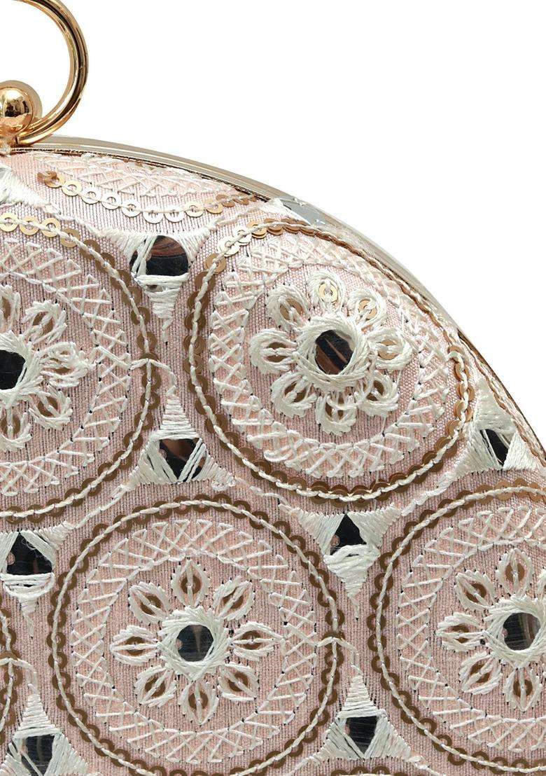 Pink Embroidered Clutches - Indya