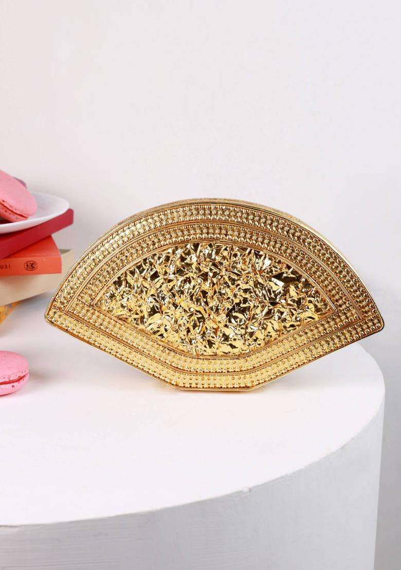 Multi Embellished Brass Clutches - Indya
