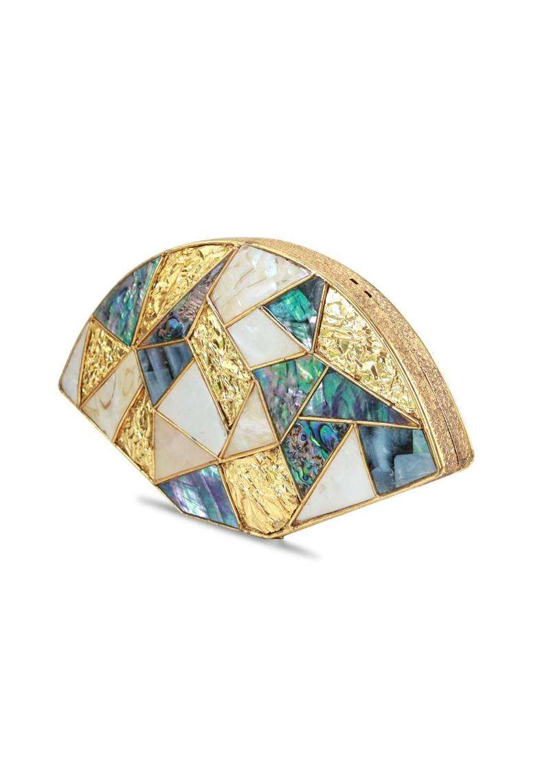 Multi Embellished Brass Clutches - Indya