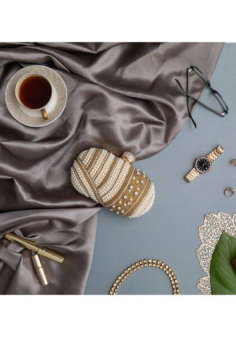 Gold Embroidered Silk Clutches