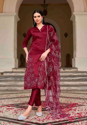 White Embroidery Cotton Kurta Set