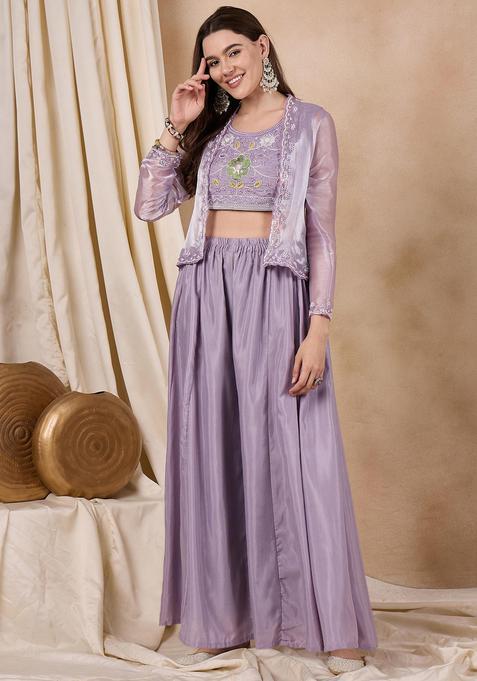 Lavender Embroidery Silk Fusion Set