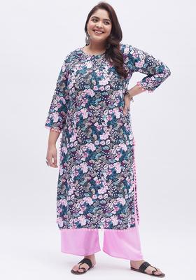 Multicolor Floral Print Rayon Palazzo Set
