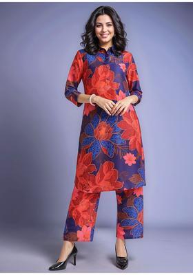 Blue Printed Cotton Co-Ord Set