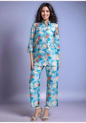 Blue Printed Cotton Co-Ord Set