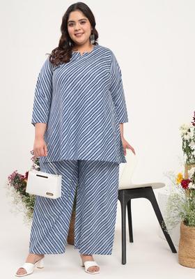 Blue Stripes Cotton Co-Ord Set