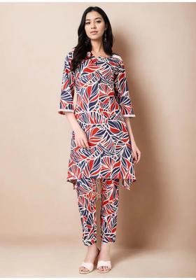 Multicolor Abstract Print Cotton Co-Ord Set