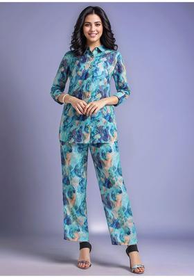 Blue Printed Cotton Co-Ord Set