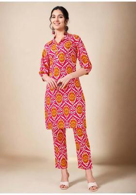 Pink Printed Cotton Co-Ord Set