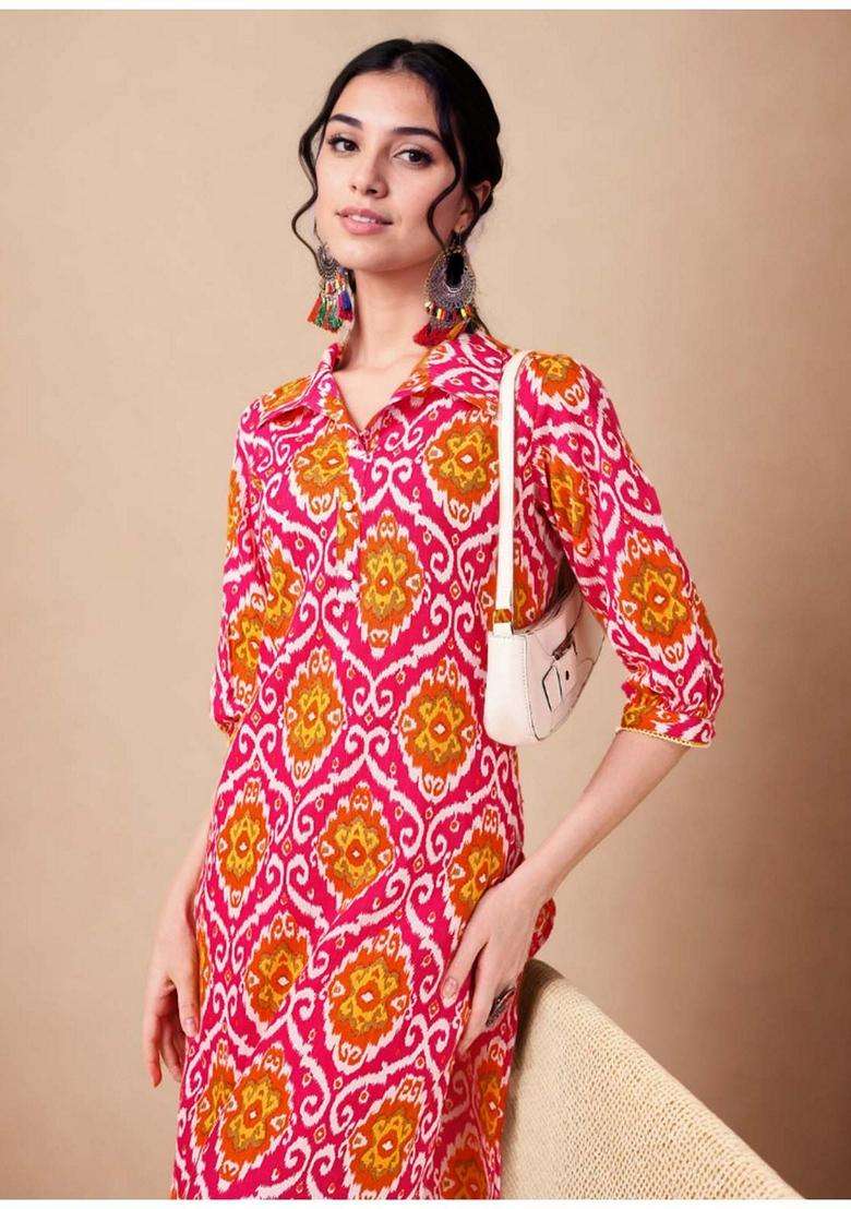 Pink Printed Cotton Co-Ord Set - Indya
