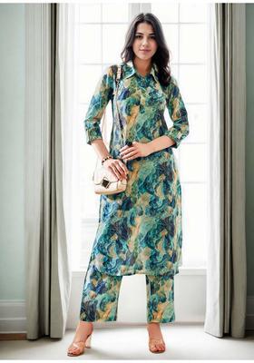 Green Abstract Cotton Co-Ord Set
