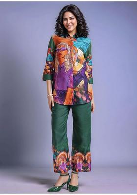 Green Printed Cotton Co-Ord Set