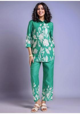 Green Printed Cotton Co-Ord Set